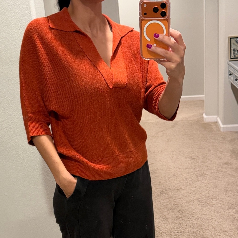 Banana Republic Burnt Orange Knit Top